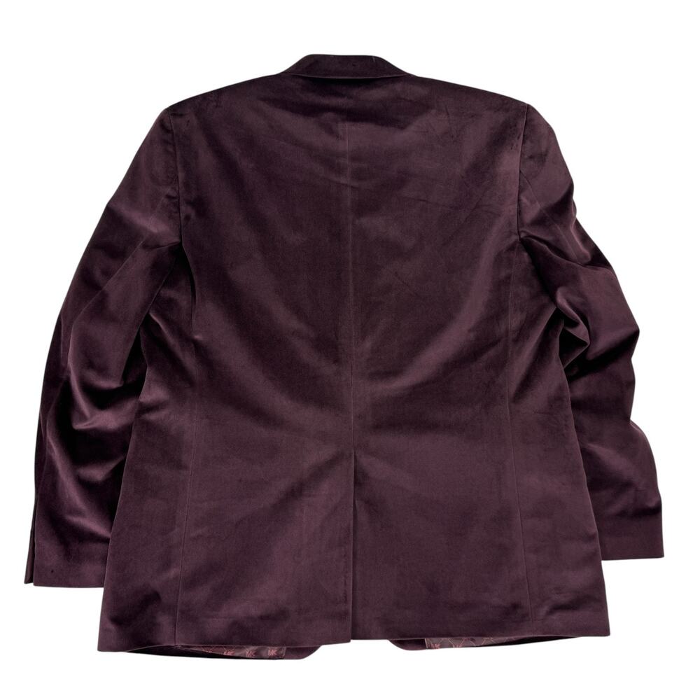 Michael Kors Mens Kent Classic Fit Velvet Sport Coat Burgundy 44R - Picture 4 of 5